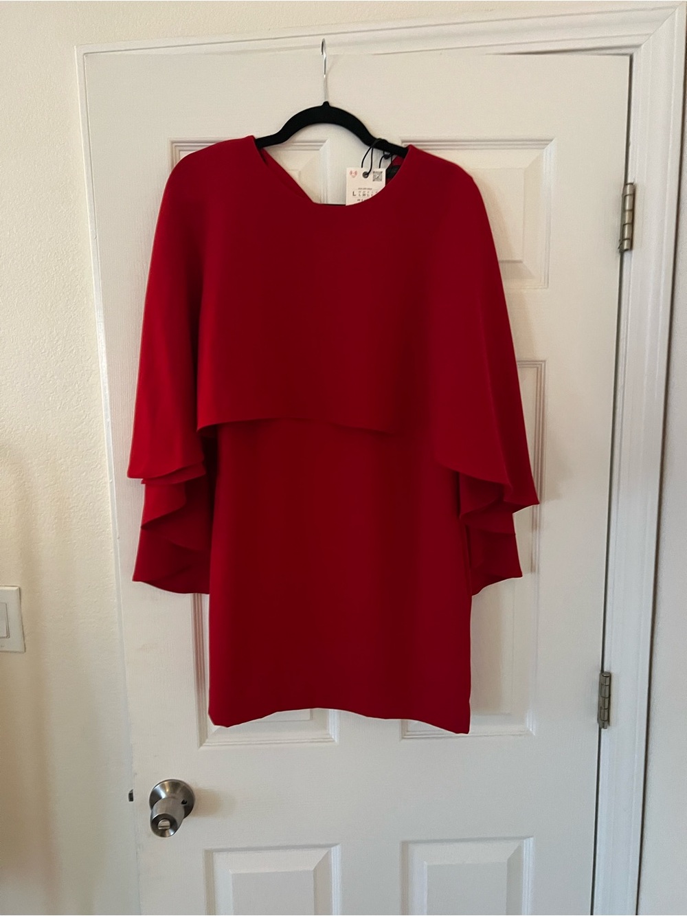 Zara Scarlet Layered Cape Mini Dress